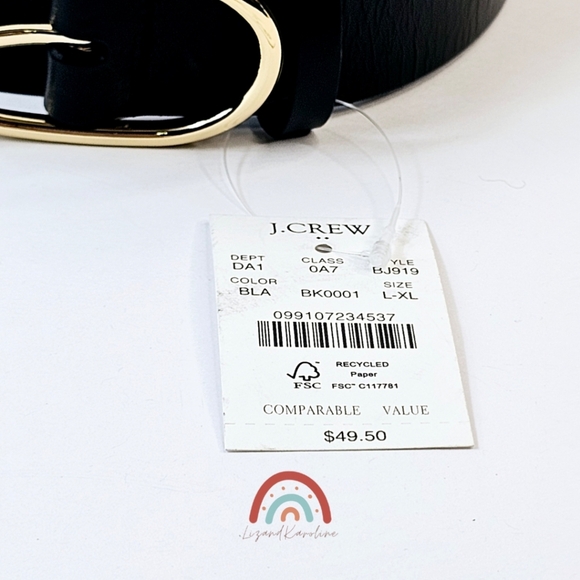 New! J. Crew Oval Buckle Leather Belt - Picture 4 of 10